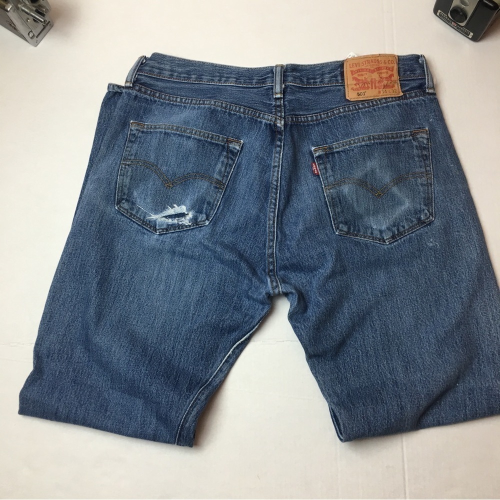 Thrashed Levi’s 501 Jeans | Distressed Straight Leg · Button Fly